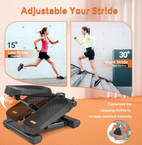 CD Monitor Downloads Home Office Exercise 330LBS Capacity Mini Stepper With Resistance Bands And LCD Monitor