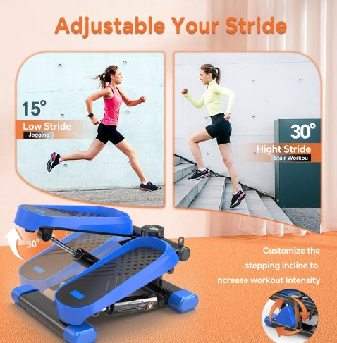 CD Monitor Downloads Home Office Exercise 330LBS Capacity Mini Stepper With Resistance Bands And LCD Monitor