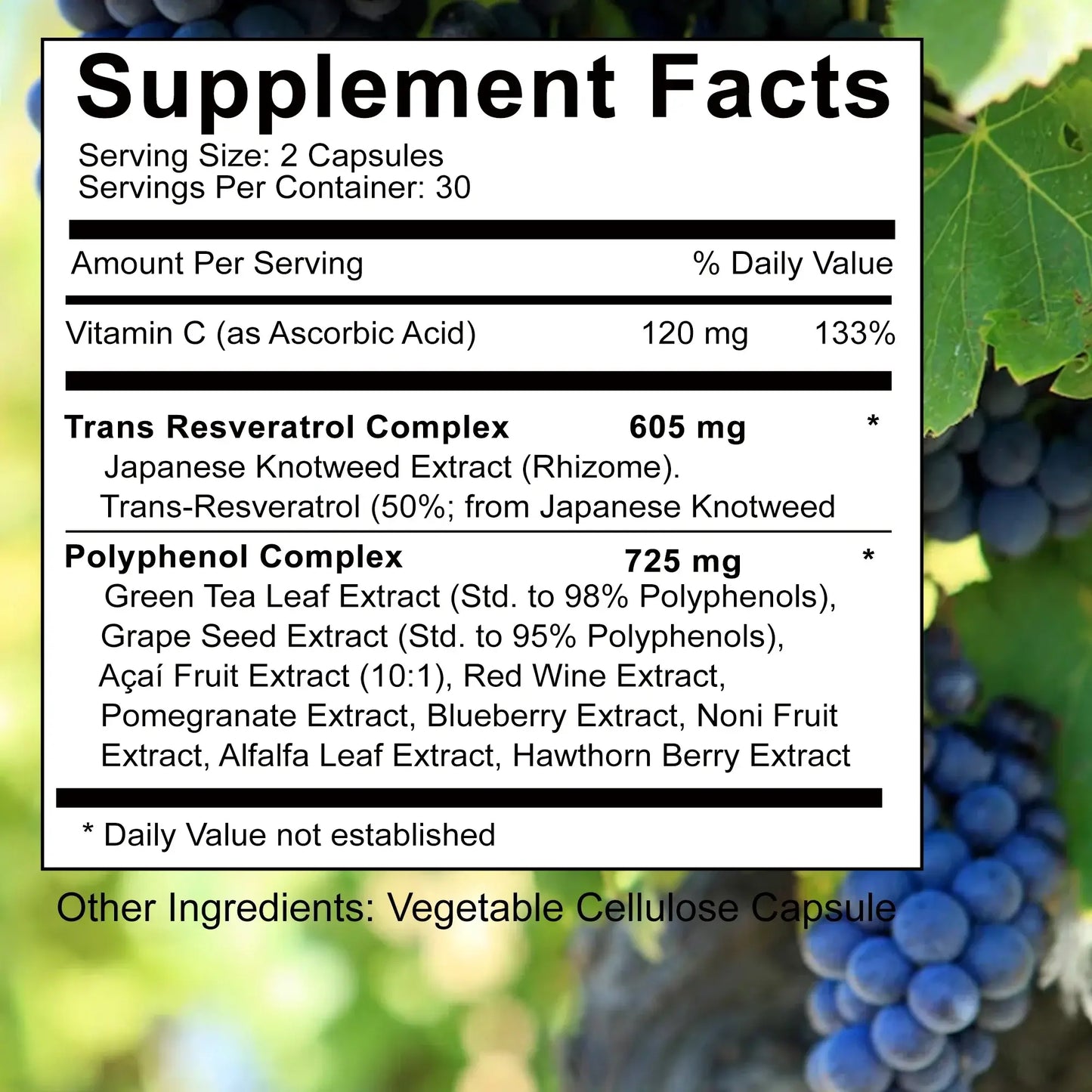 Resveratrol Antioxidant Capsules – Heart & Metabolism Support