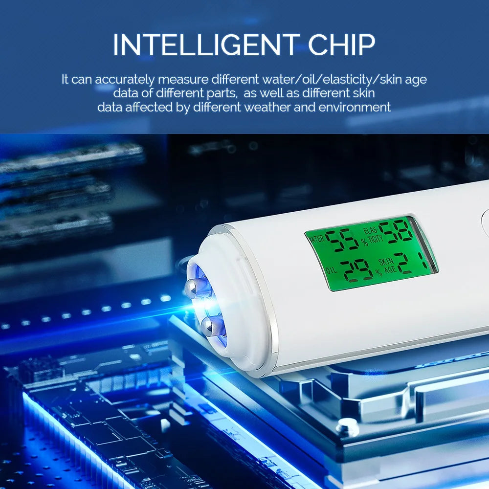 Skin Moisture Detector Face Skin Moisture&Oil Content Skin Analyzer Elastic Skin Age Test Meter Fluorescent Agent Detector