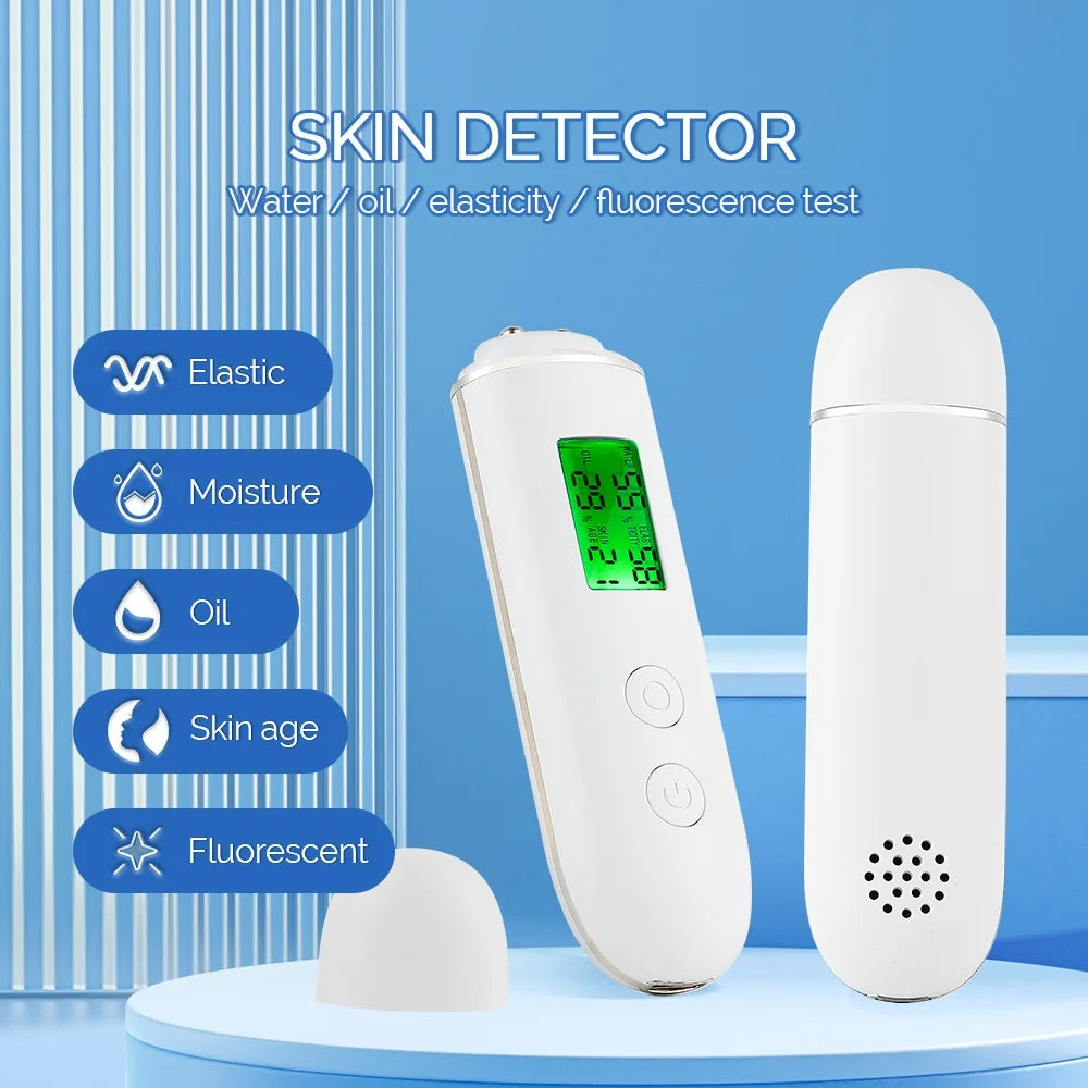 Skin Moisture Detector Face Skin Moisture&Oil Content Skin Analyzer Elastic Skin Age Test Meter Fluorescent Agent Detector