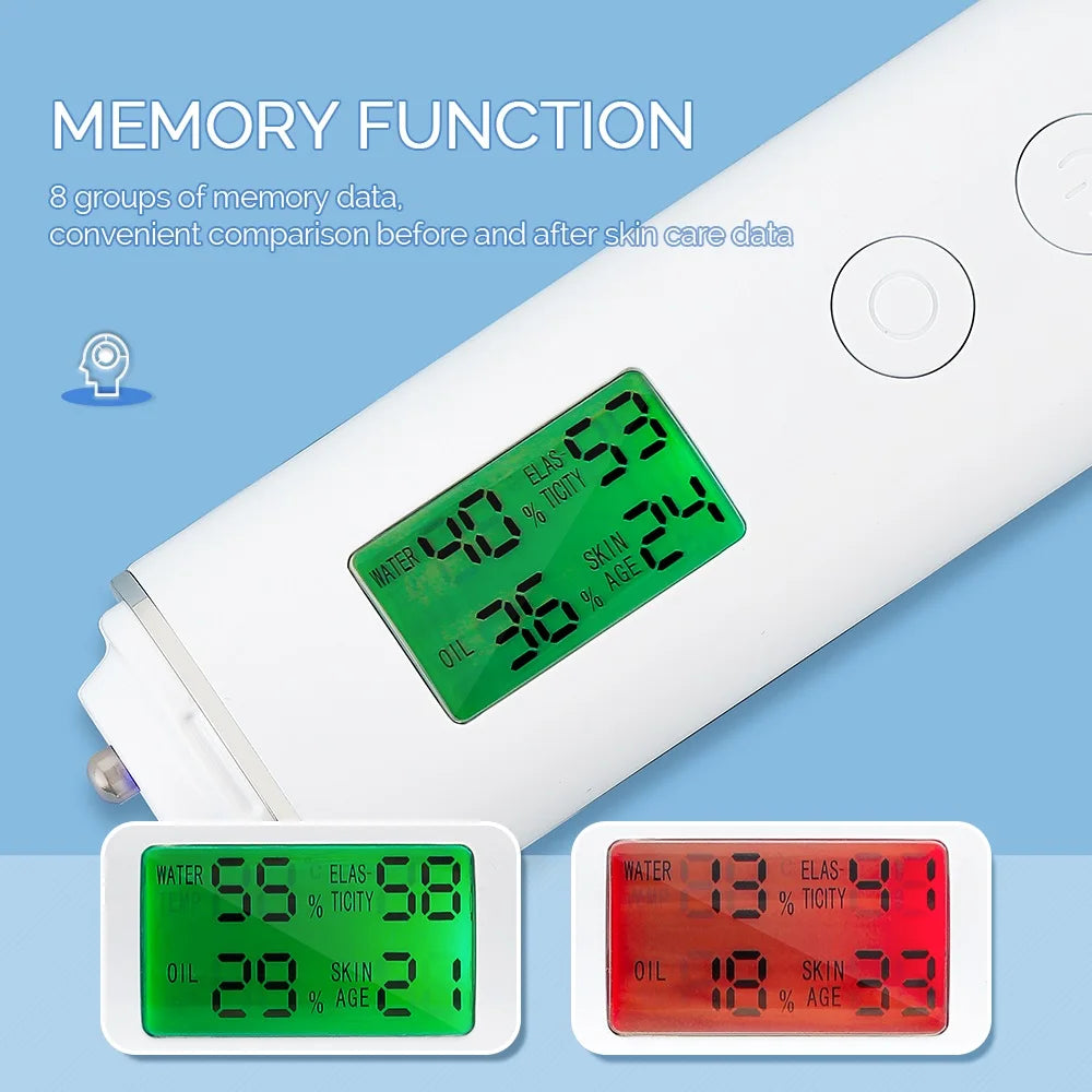Skin Moisture Detector Face Skin Moisture&Oil Content Skin Analyzer Elastic Skin Age Test Meter Fluorescent Agent Detector