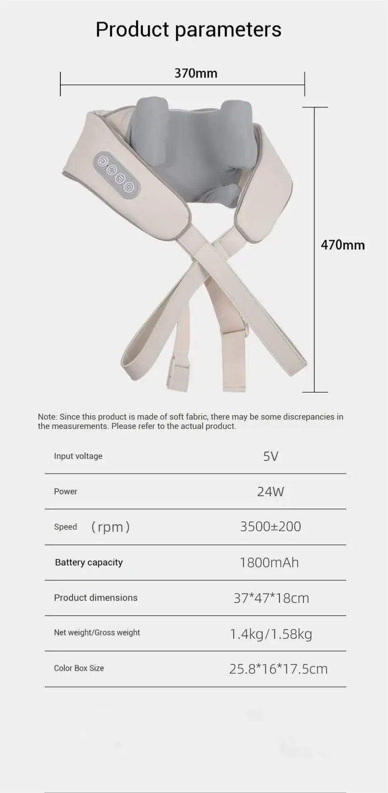 Electric Neck & Shoulder Massager – Shiatsu Kneading & Heat