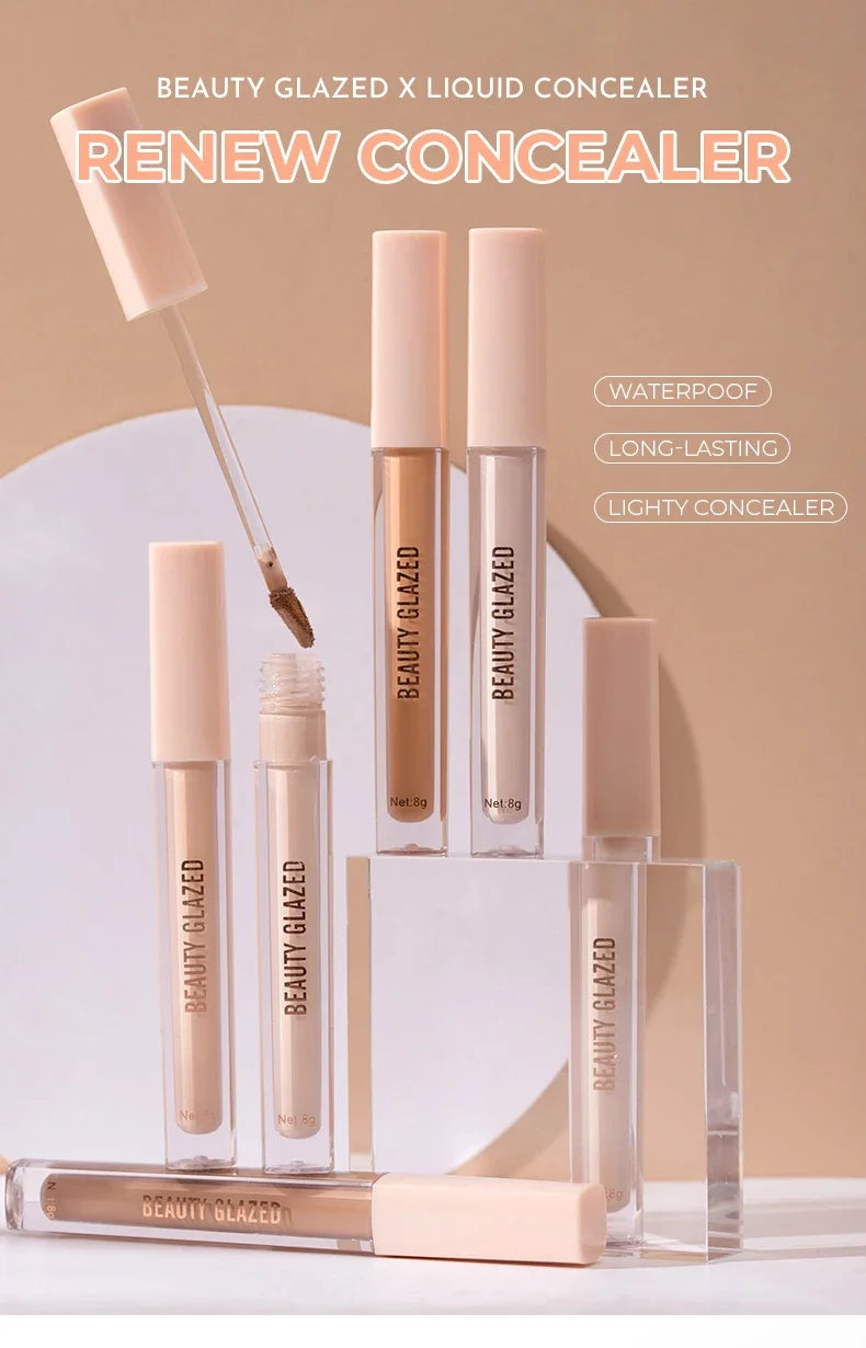 BEAUTY GLAZED Full Coverage Concealer,Lightweight,Long Lasting,Corrects, Covers, Hydrates, Highlights, Satin Finish,All-Day Wear