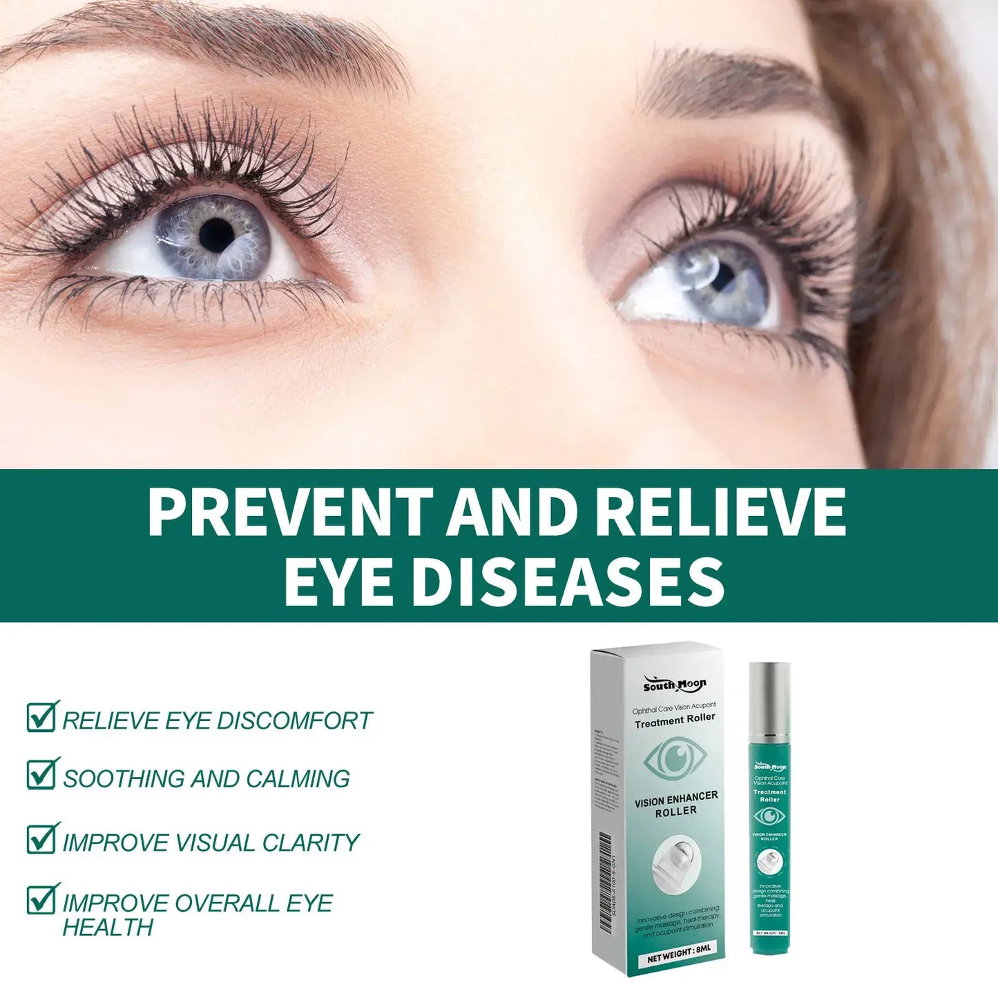 Vision-Enhance Eye Serum Roller – Reduce Dark Circles & Puffiness