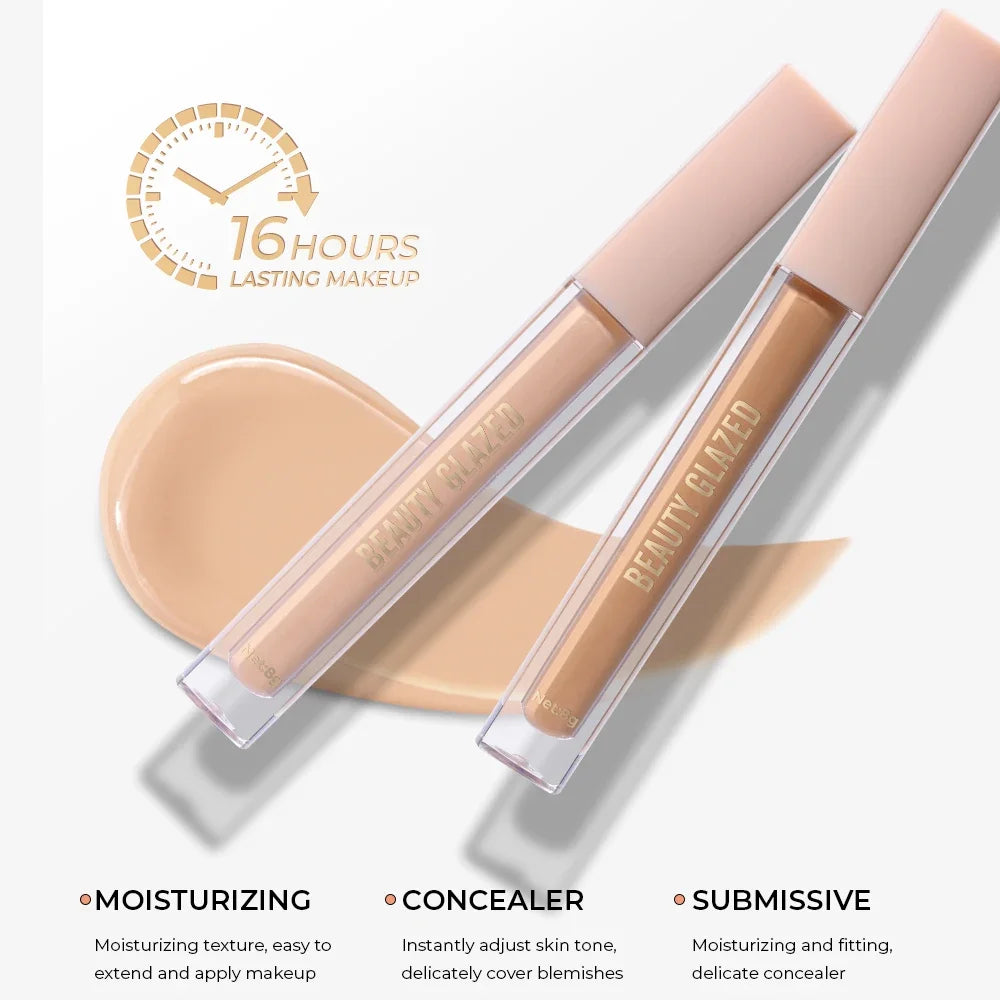 BEAUTY GLAZED Full Coverage Concealer,Lightweight,Long Lasting,Corrects, Covers, Hydrates, Highlights, Satin Finish,All-Day Wear