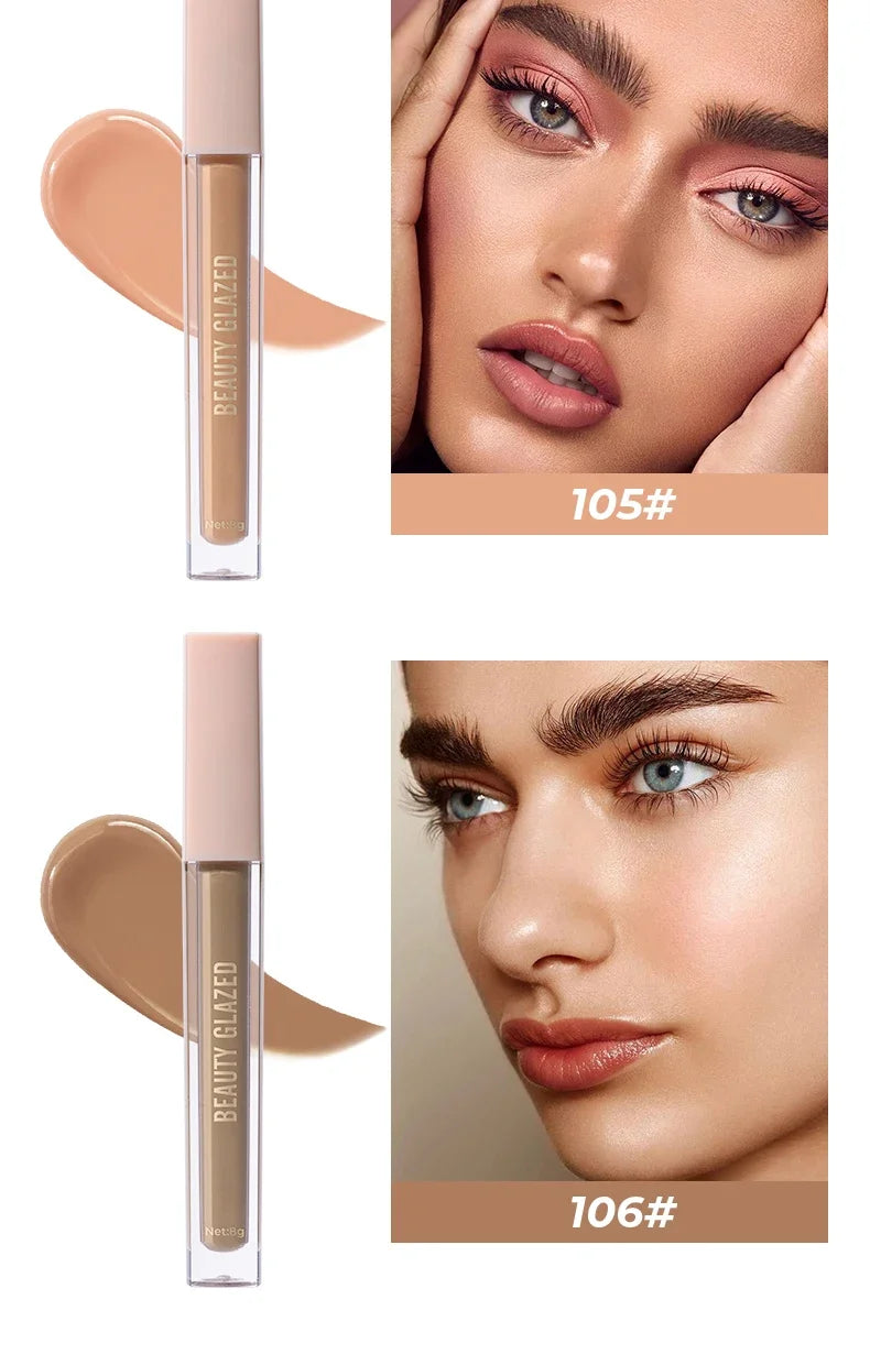 BEAUTY GLAZED Full Coverage Concealer,Lightweight,Long Lasting,Corrects, Covers, Hydrates, Highlights, Satin Finish,All-Day Wear