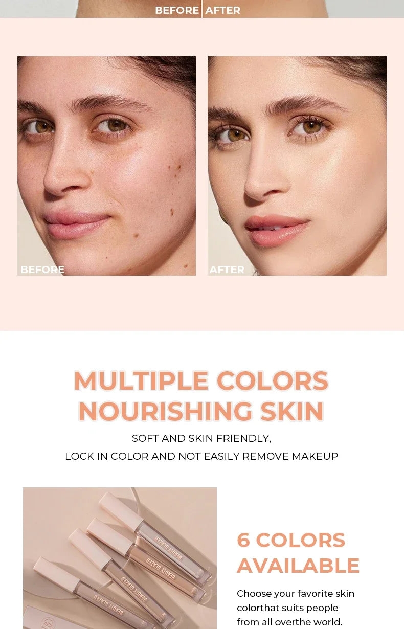 BEAUTY GLAZED Full Coverage Concealer,Lightweight,Long Lasting,Corrects, Covers, Hydrates, Highlights, Satin Finish,All-Day Wear