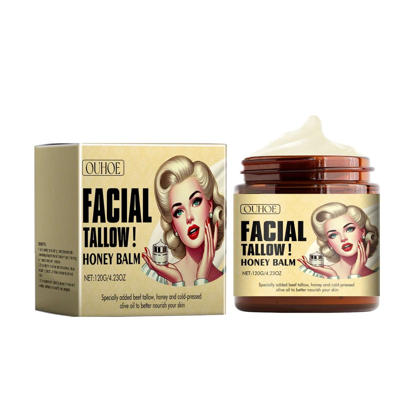 OUHOE Tallow Honey Moisturizing Cream – Deep Nourishment for Silky, Healthy Skin
