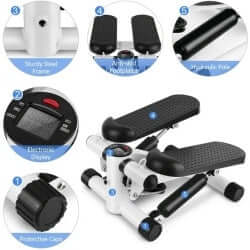 Mini Stepper with Resistance Bands & LCD Monitor – No Battery