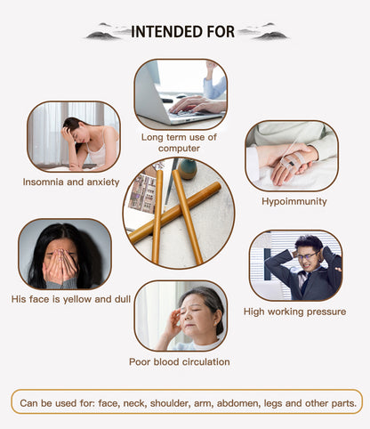 Natural Bamboo Back Massager Wood Therapy Melon Sand Massage