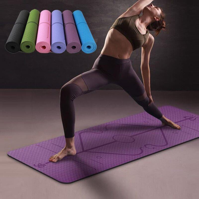 Non-Slip TPE Yoga Mat – Eco-Friendly, Waterproof & Alignment Guide