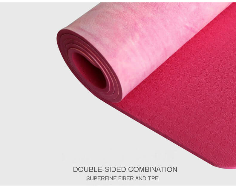Tie-Dye Natural Rubber Yoga Mat – Suede & Non-Slip Design
