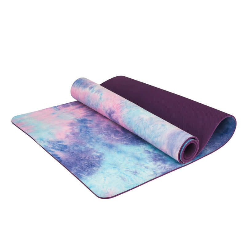 Tie-Dye Natural Rubber Yoga Mat – Suede & Non-Slip Design