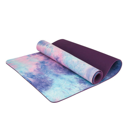 Tie-Dye Natural Rubber Yoga Mat – Suede & Non-Slip Design
