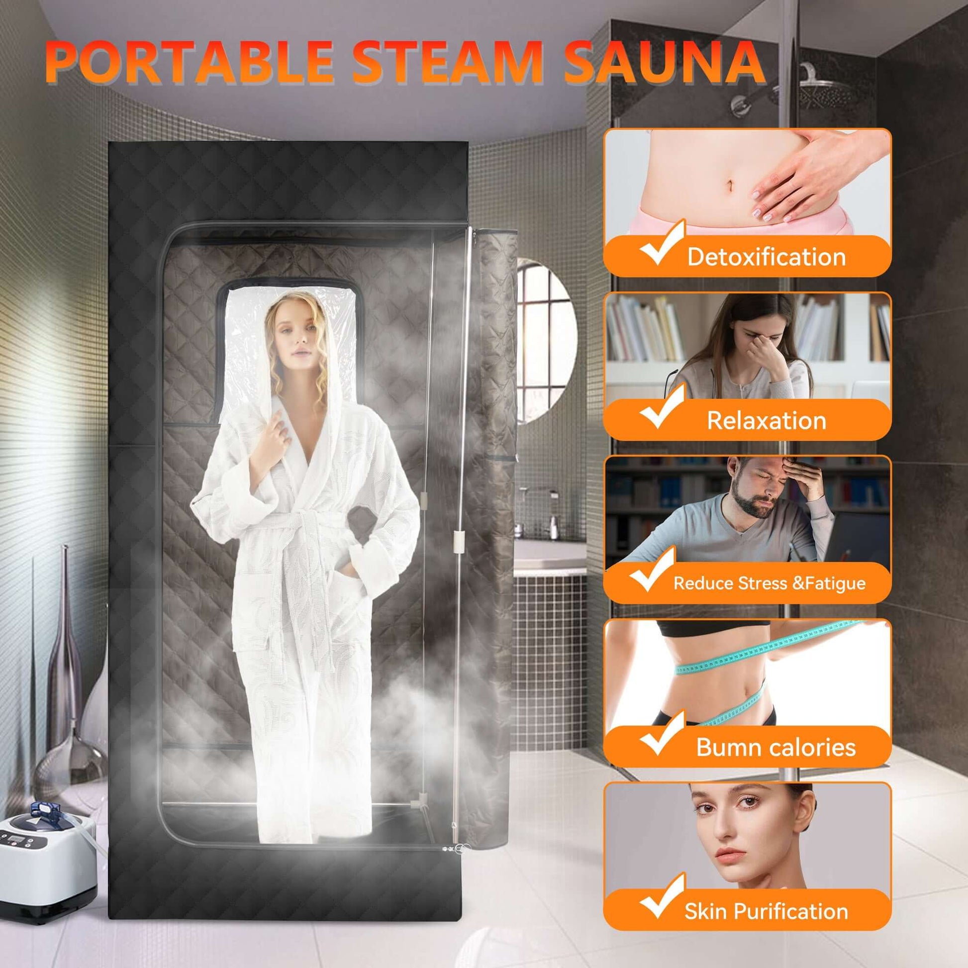 Portable Sauna Room – Home Steam Spa with Remote Control & Fast Heating