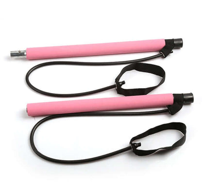 Yoga & CrossFit Resistance Bands – Pilates Bar & Pull Rope Set