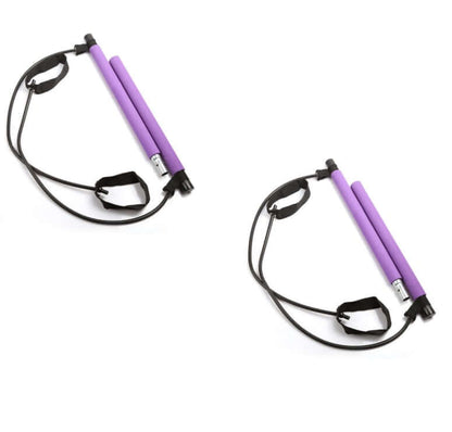 Yoga & CrossFit Resistance Bands – Pilates Bar & Pull Rope Set
