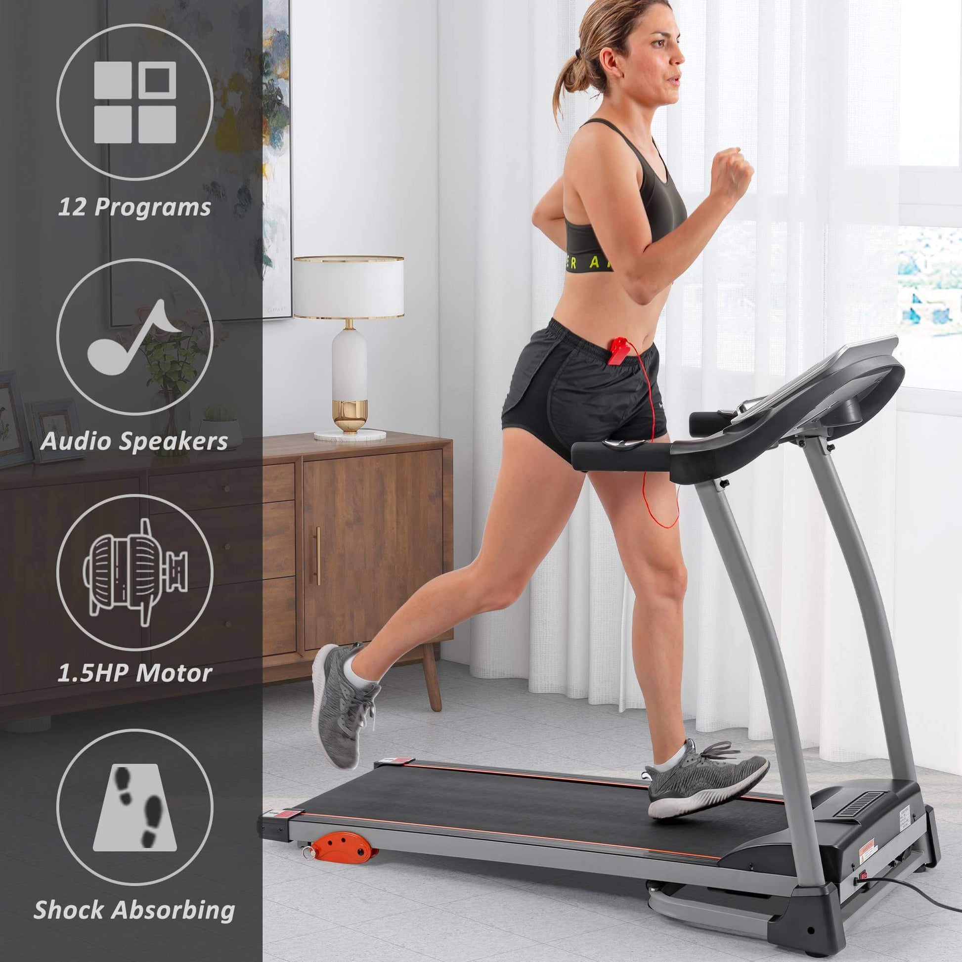 Folding Treadmill – 1.5HP Electric Running & Walking Machine