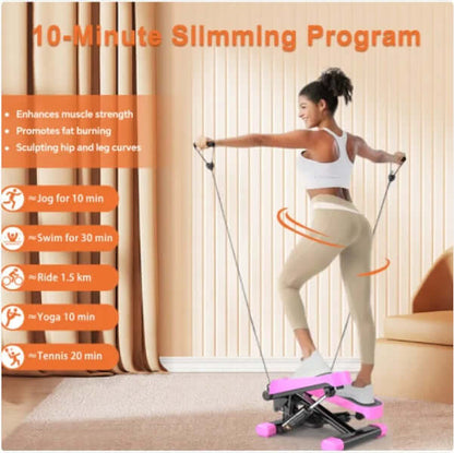 Mini Stepper with Resistance Bands & LCD Monitor – 330 lbs Capacity