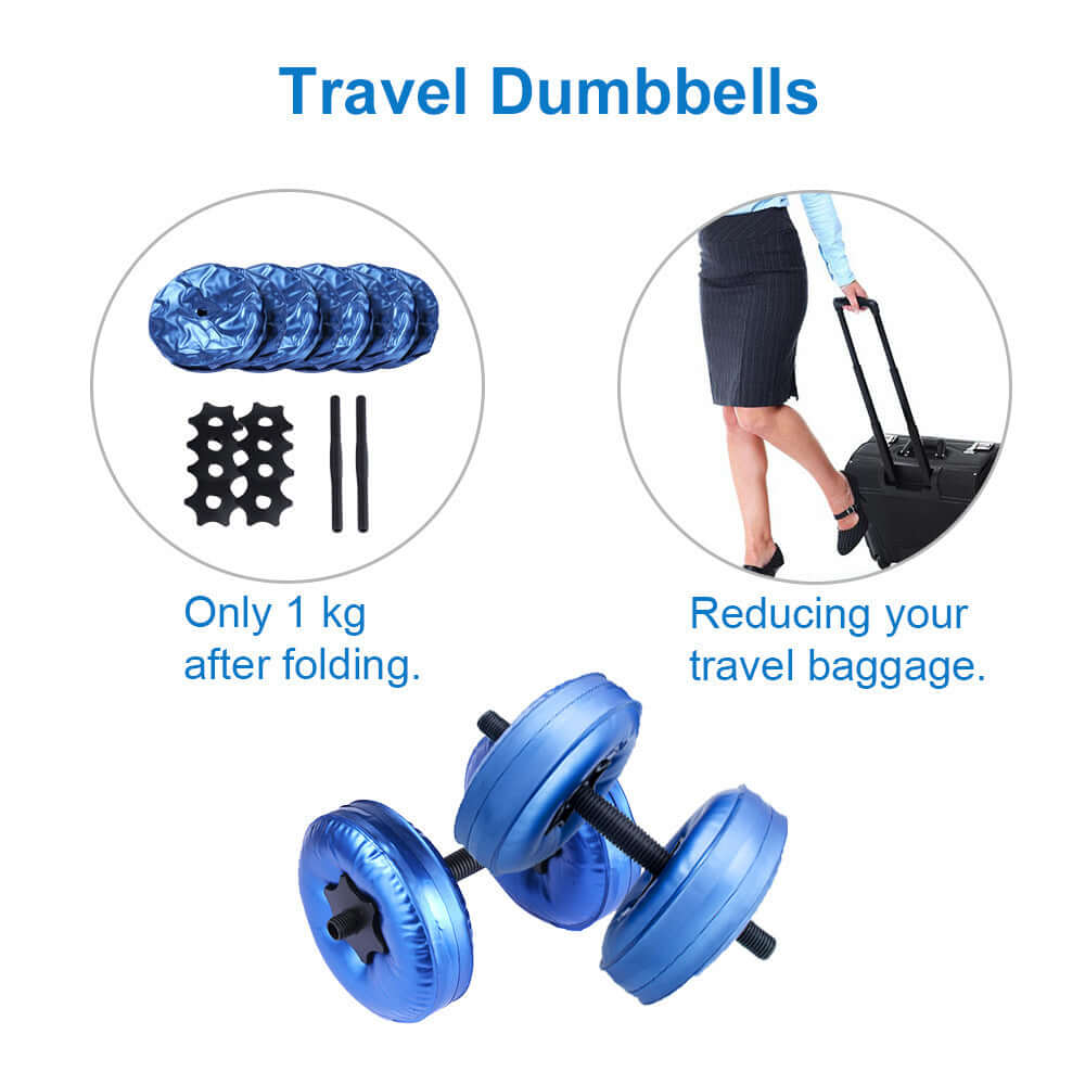 Adjustable Water Dumbbells – Compact, Portable Fitness Weights