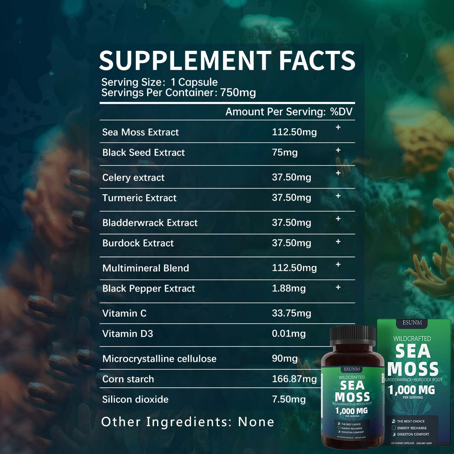 Seaweed Compound Vitamin Capsules – 120 Natural Wellness Supplements