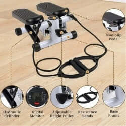 Mini Stepper with Resistance Bands & LCD Monitor – No Battery