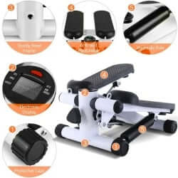 Mini Stepper with Resistance Bands & LCD Monitor – No Battery