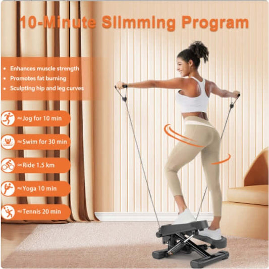 Mini Stepper with Resistance Bands & LCD Monitor – 330 lbs Capacity