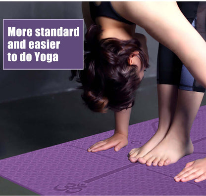 Non-Slip TPE Yoga Mat – Eco-Friendly, Waterproof & Alignment Guide