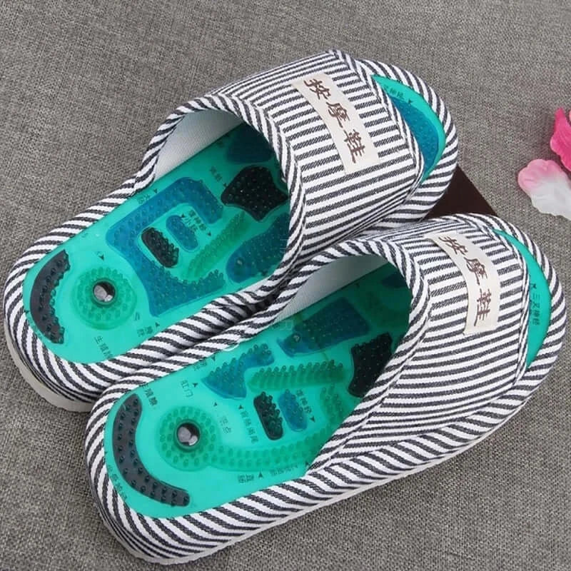HANRIVER Magnetic Acupuncture Shiatsu Foot Massage Slippers