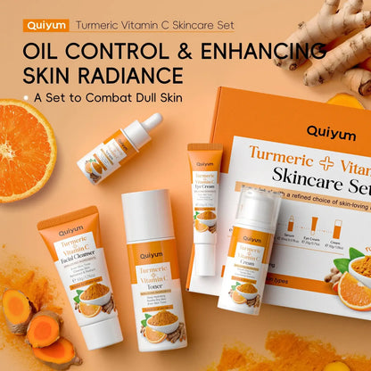 Hot Turmeric Skincare Set – Toner, Serum & Facial Scrub