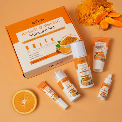 Hot Turmeric Skincare Set – Toner, Serum & Facial Scrub