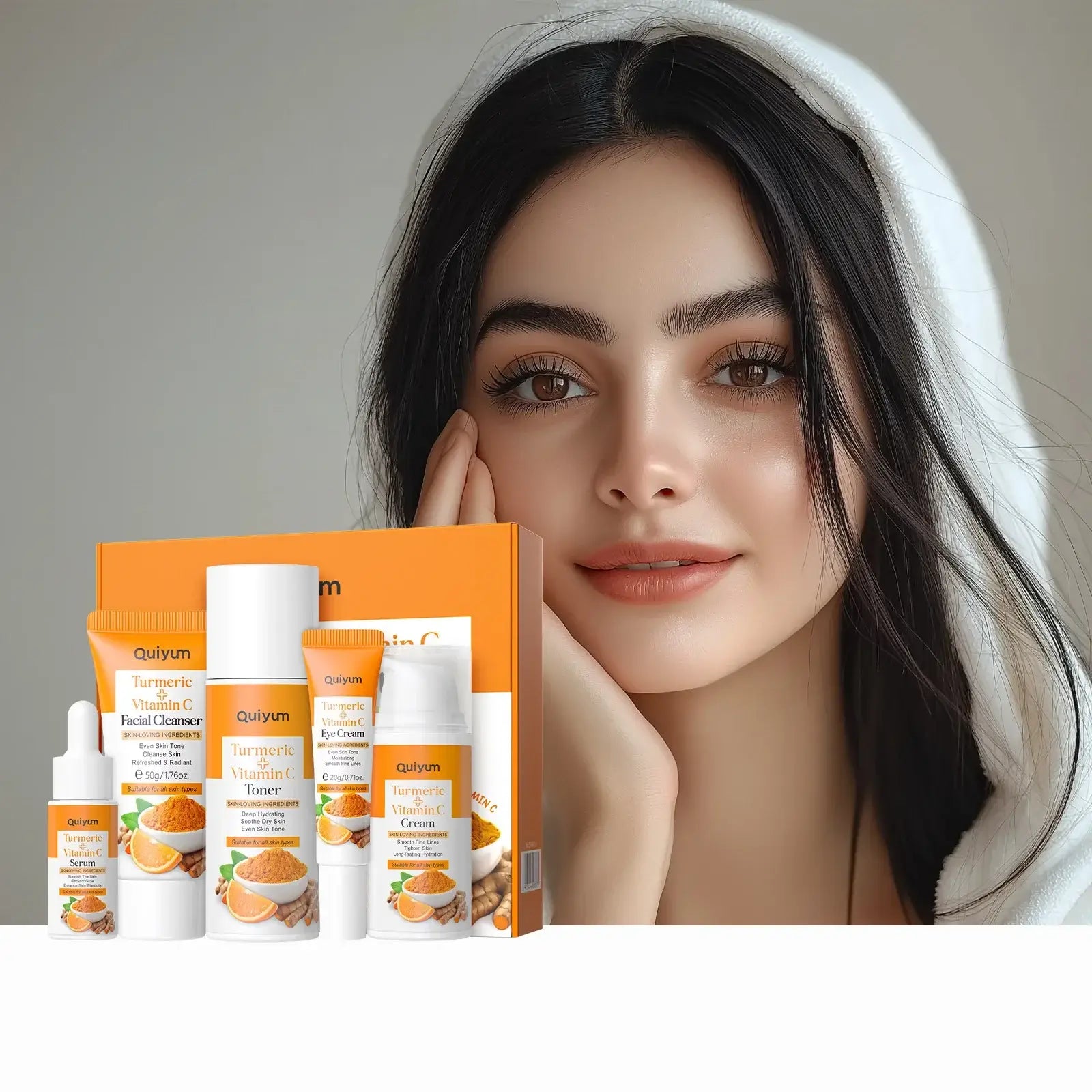 Hot Turmeric Skincare Set – Toner, Serum & Facial Scrub