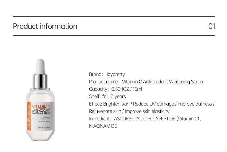 JoyPretty Vitamin C Whitening Face Set – 5PCS Skincare Kit