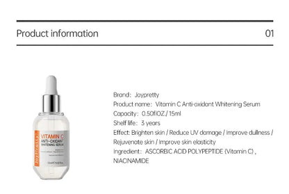 JoyPretty Vitamin C Whitening Skincare Set – 5PCS Korean Kit
