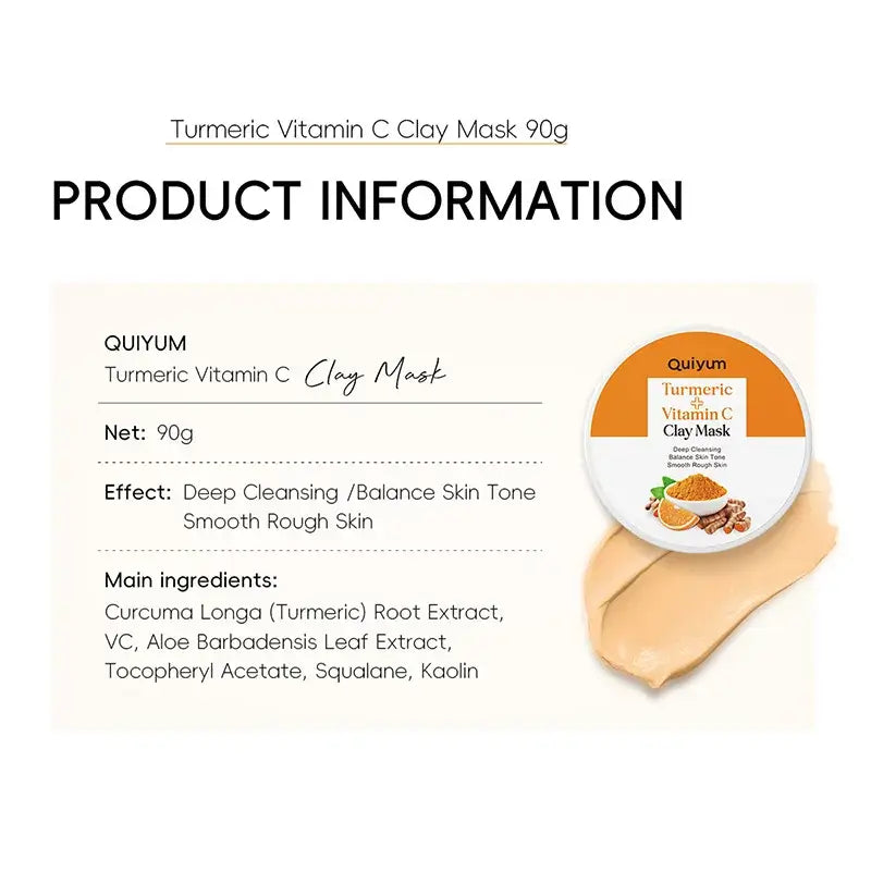 Turmeric & Vitamin C Mud Mask – Clarifies & Fights Acne