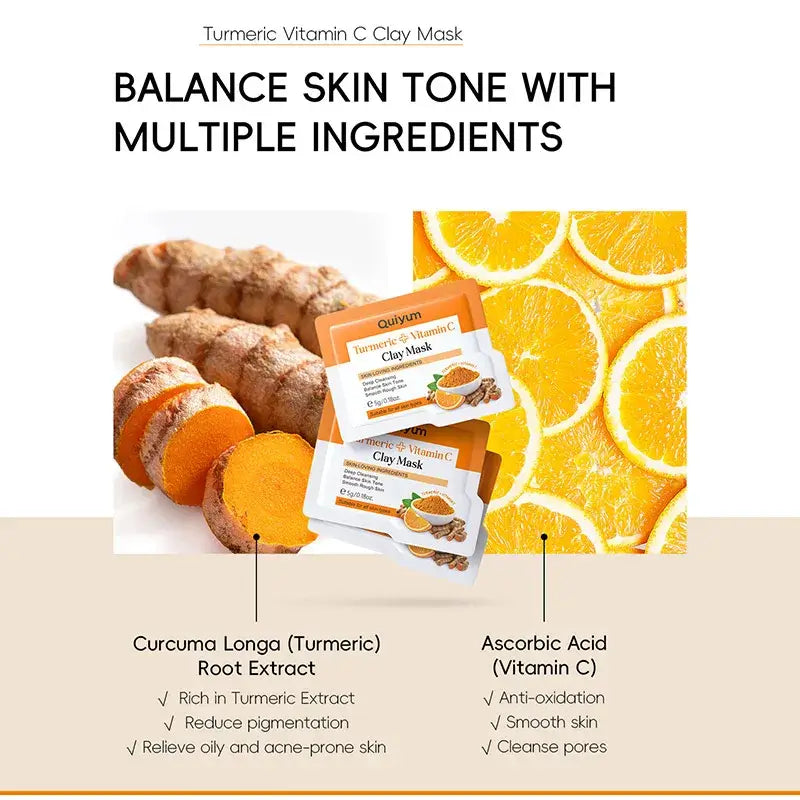 Turmeric & Vitamin C Mud Mask – Clarifies & Fights Acne