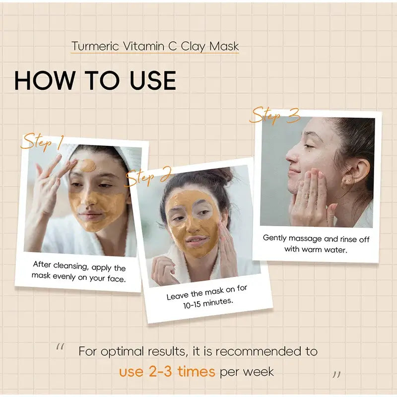 Turmeric & Vitamin C Mud Mask – Clarifies & Fights Acne