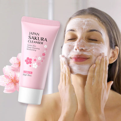 SAKURA  Skincare Set Complete Facial Care Including Eye Cream, Cleanser, Facial Oil, Lip Mask, PeelOff Mask Moisturizing For ALL