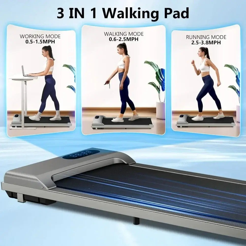 Walking Pad Treadmill 330lb Capacity – Portable Under Desk LED