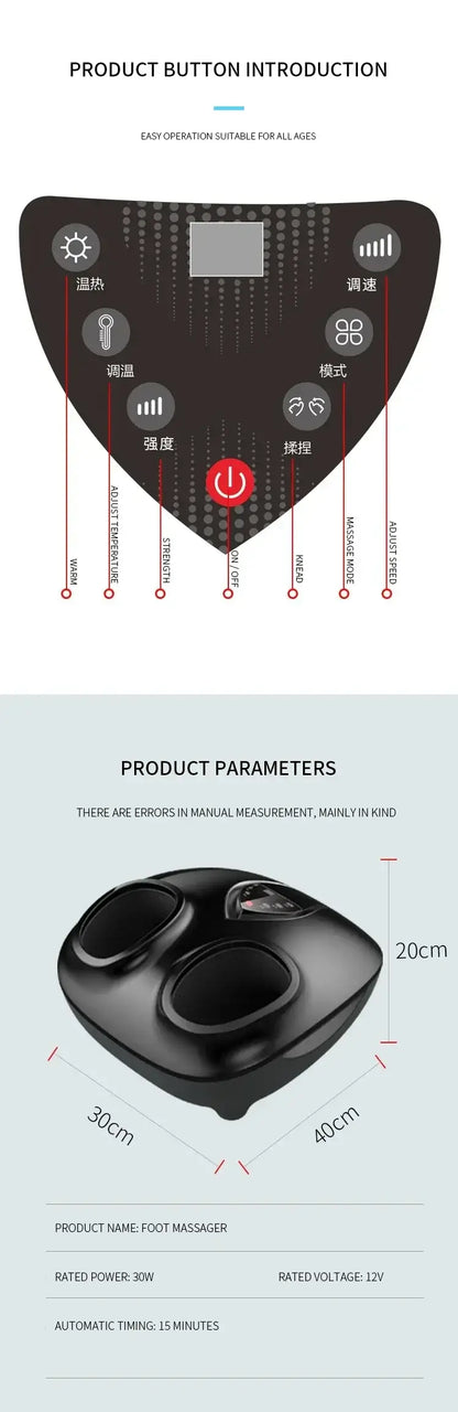 6D Electric Shiatsu Foot Massager – Heat, Air & Vibration Relief
