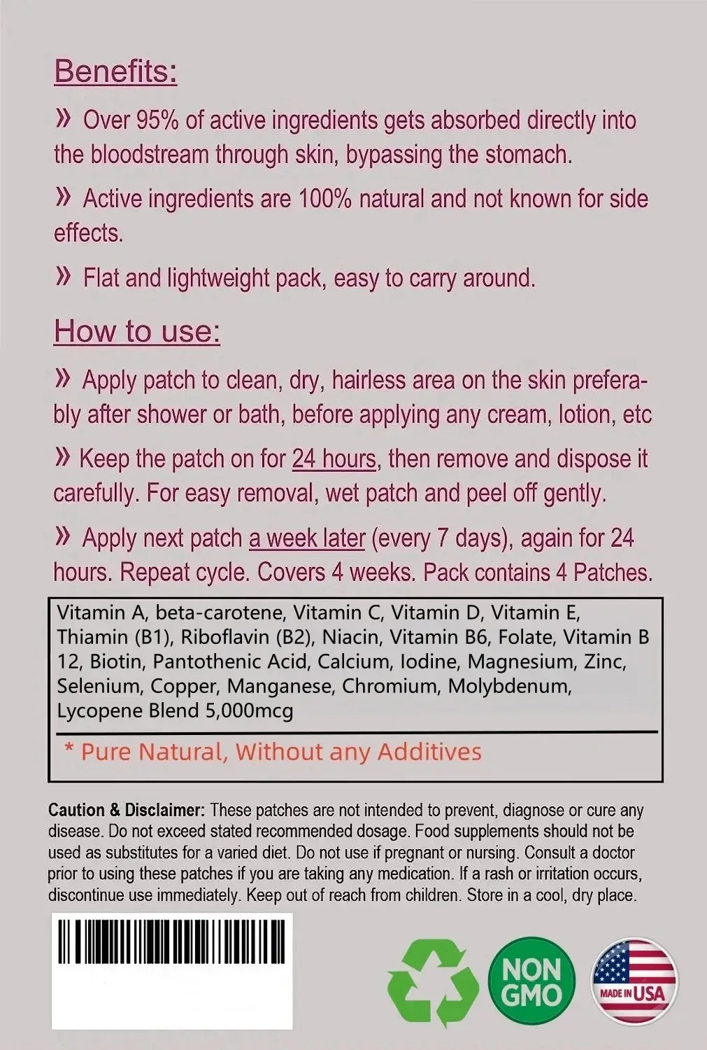 Men’s 50+ Multivitamin Patch – Immune & Bone Support