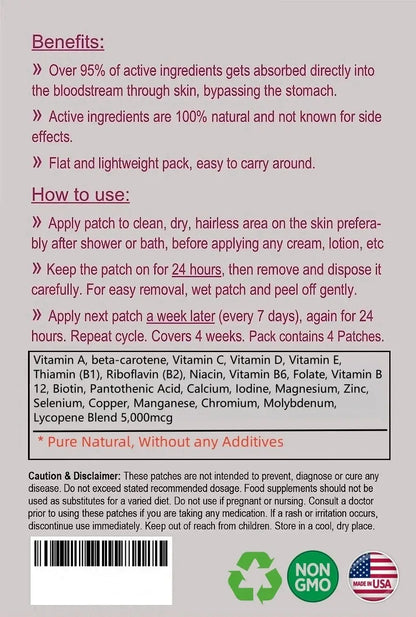 Men’s 50+ Multivitamin Patch – Immune & Bone Support