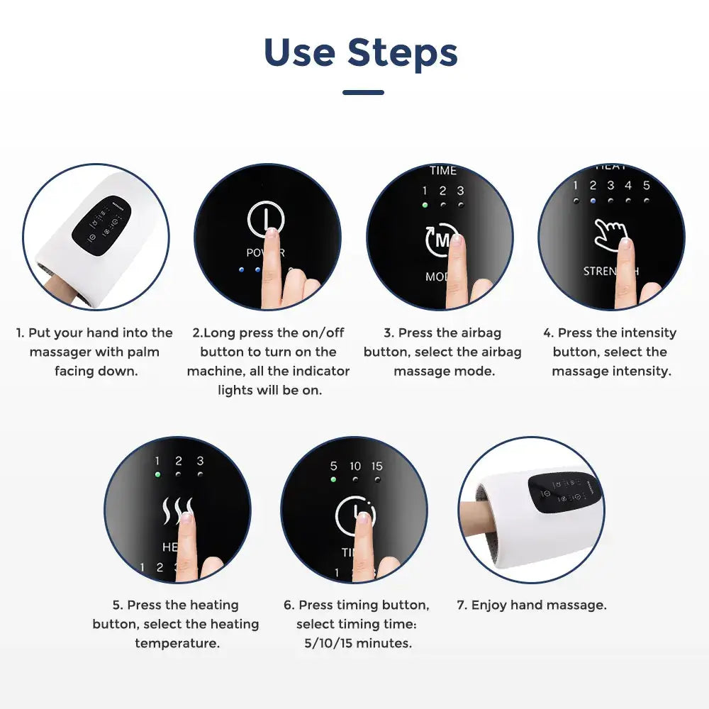 Electric Hand Massager – Heat & Air Compression Therapy