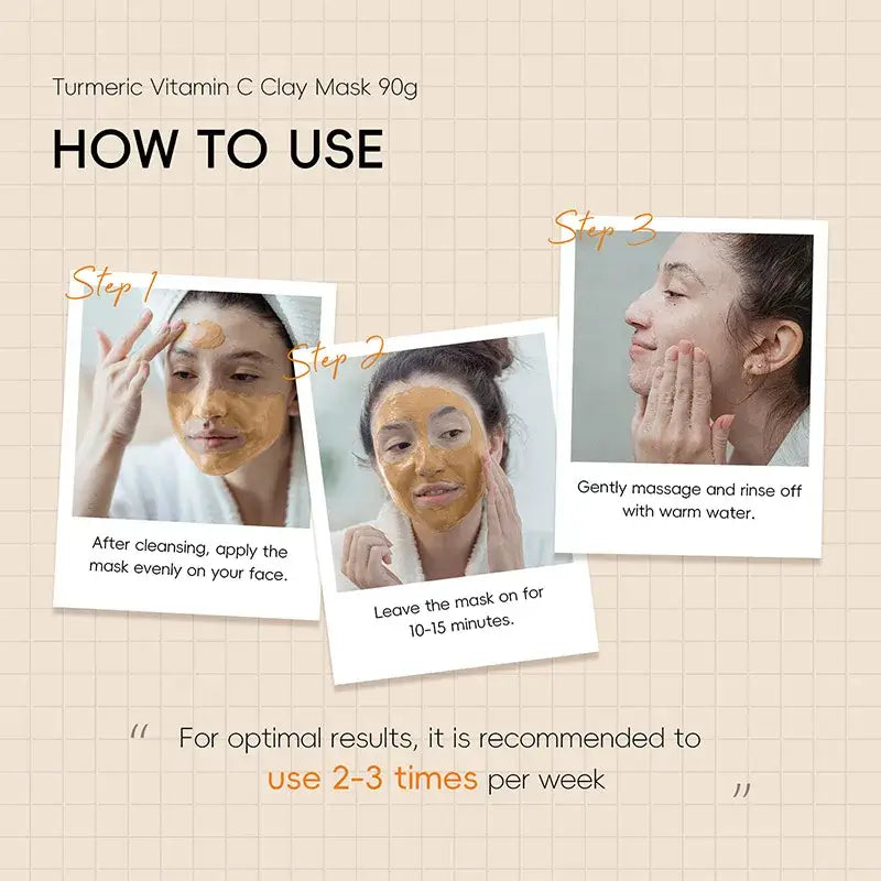 Turmeric & Vitamin C Mud Mask – Clarifies & Fights Acne