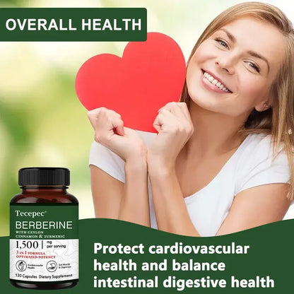 Berberine, Cinnamon & Turmeric Capsules – Immune & Heart Support