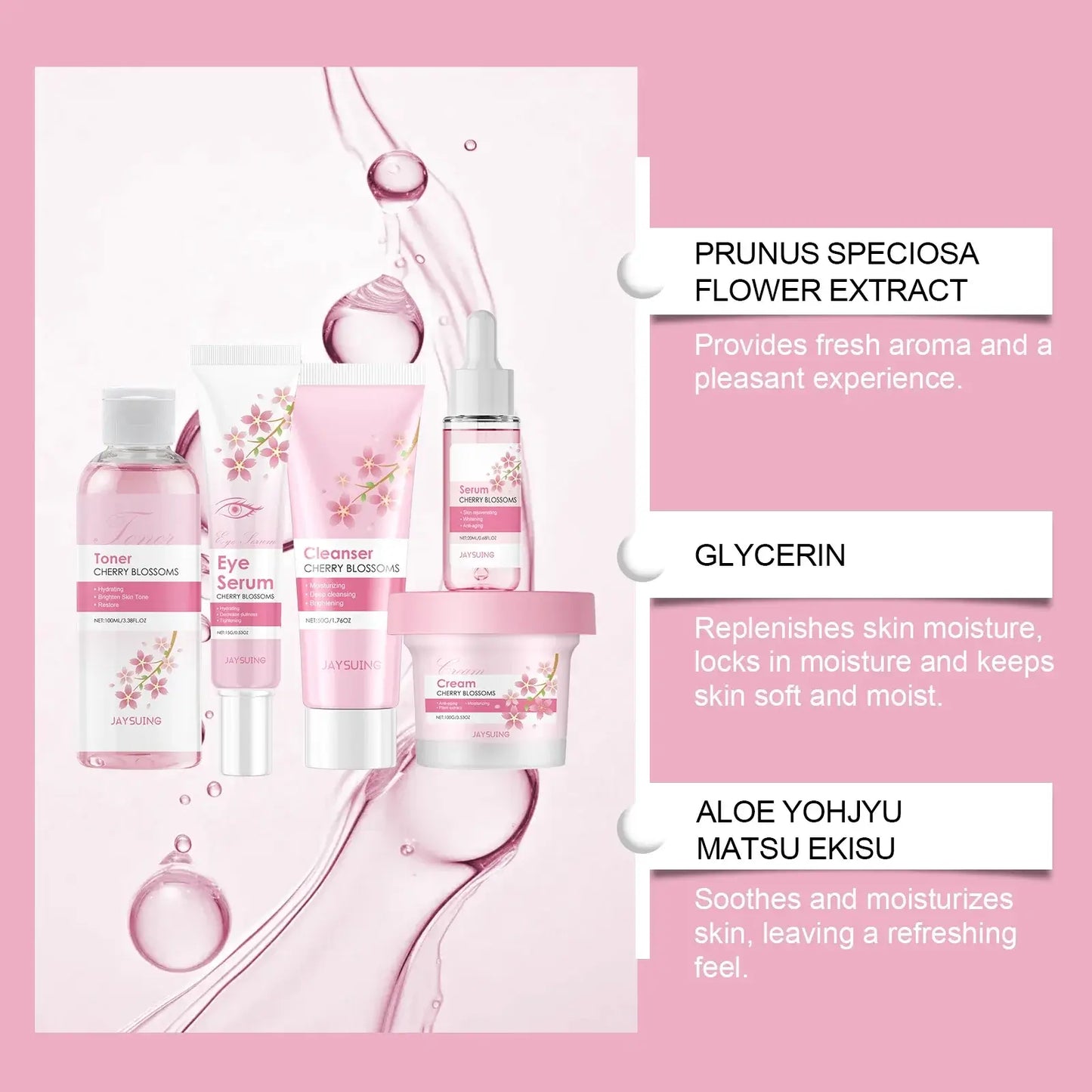 Sakura Skincare Set – Brightening & Anti-Wrinkle Face Kit