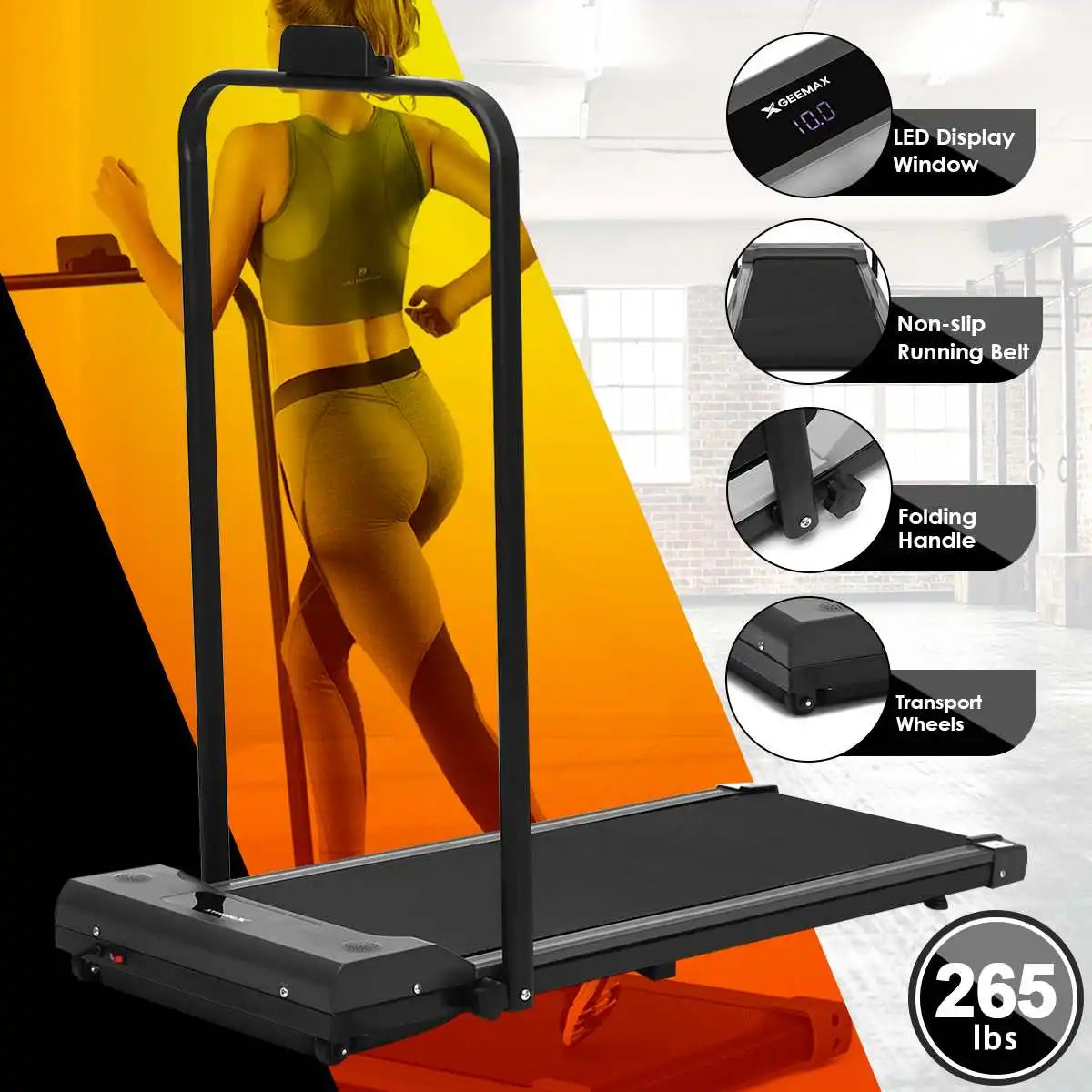 Electric Treadmill – Foldable with Bluetooth & Built-In Speakers