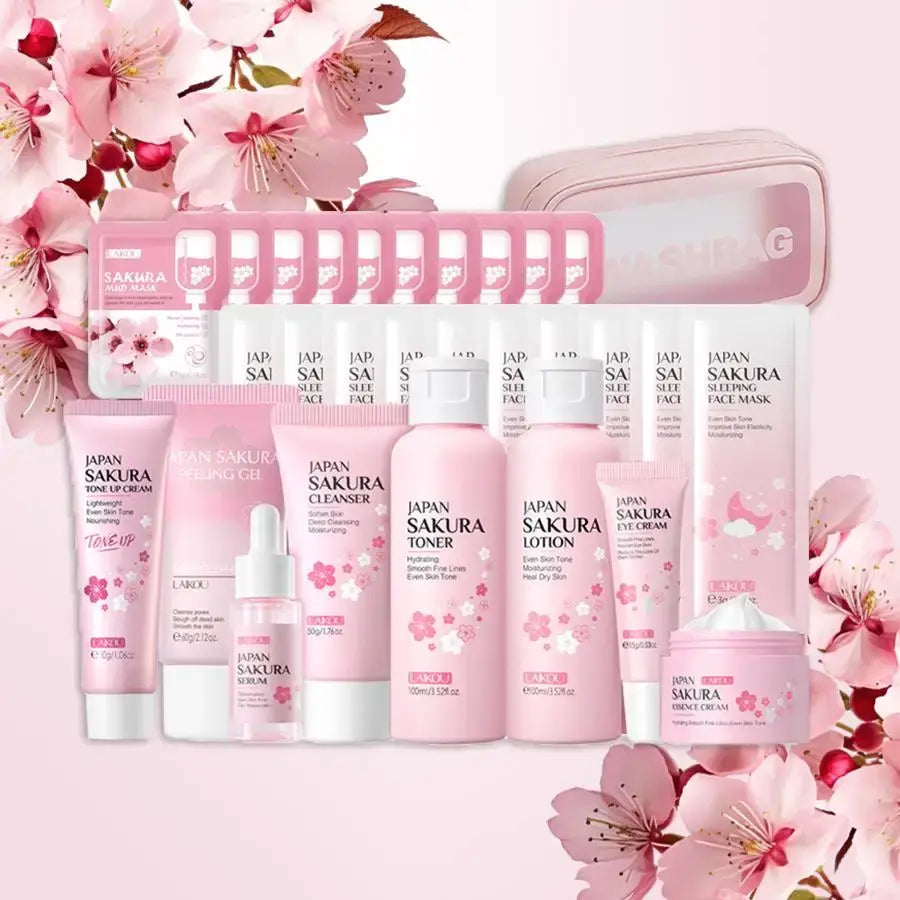 Sakura Skincare Set – 29pcs Deep Cleansing & Moisturizing Kit